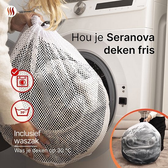 Seranova Elektrische Deken XXL - Extra Warmtedraden - Premium Model - 180x160 cm - 2 persoons Warmtedeken - Dubbelzijdig Fleece Sherpa - Kastanjebruin