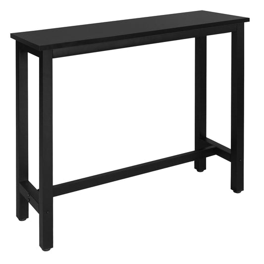 WOLTU bar tafel - bistro tafel - metaal en hout - zwart - 120 x 40 cm - hoogte 100 cm