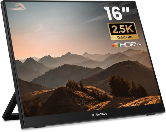 Remodius Portable Monitor 16 Inch – 2.5K IPS – USB-C & Mini HDMI – 60 Hz