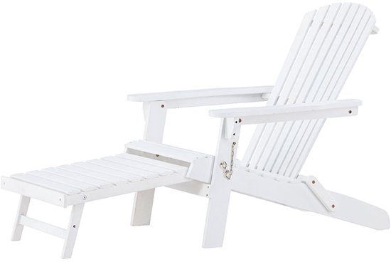 Tropea lounge stoel met uitschuifbare voetsteun wit