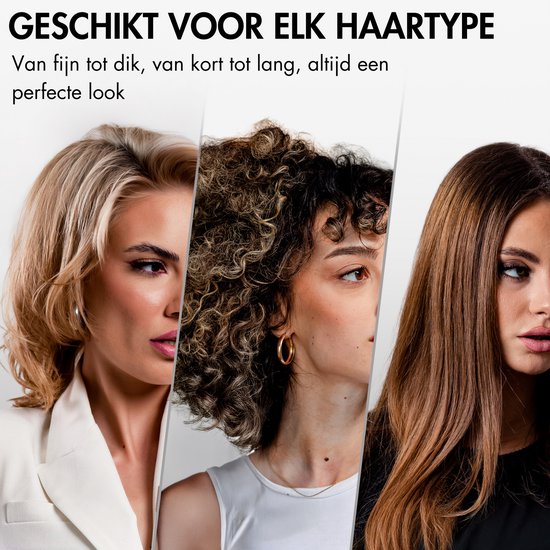 Sansbeauté® 7 in 1 Krultang met Klem en Wafeltang - Keramische Haarkruller - 13mm tot 38mm - Wafeltang - Föhnborstel Kort Haar - Warmteborstel - Krultangen - Thermal Brush - Haarstyler - Krulborstel 5 in 1