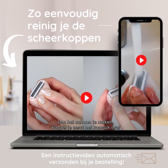 2-in-1 Ladyshave + 2 Extra Scheerkoppen - Gezicht - Oksels - Benen - Bikinilijn - Scheerapparaat Vrouw - Elektrisch Ontharen - Haarverwijderaar Dames - Trimmer Vrouw - Intieme Zone Schaamhaar - Ladyshaves Bikini