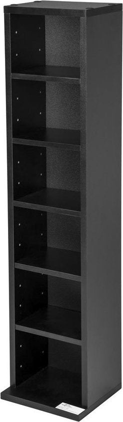 tectake® - CD-rek dvd rek - cd-rek - staand - zwart - 90x21x16 cm - 401701