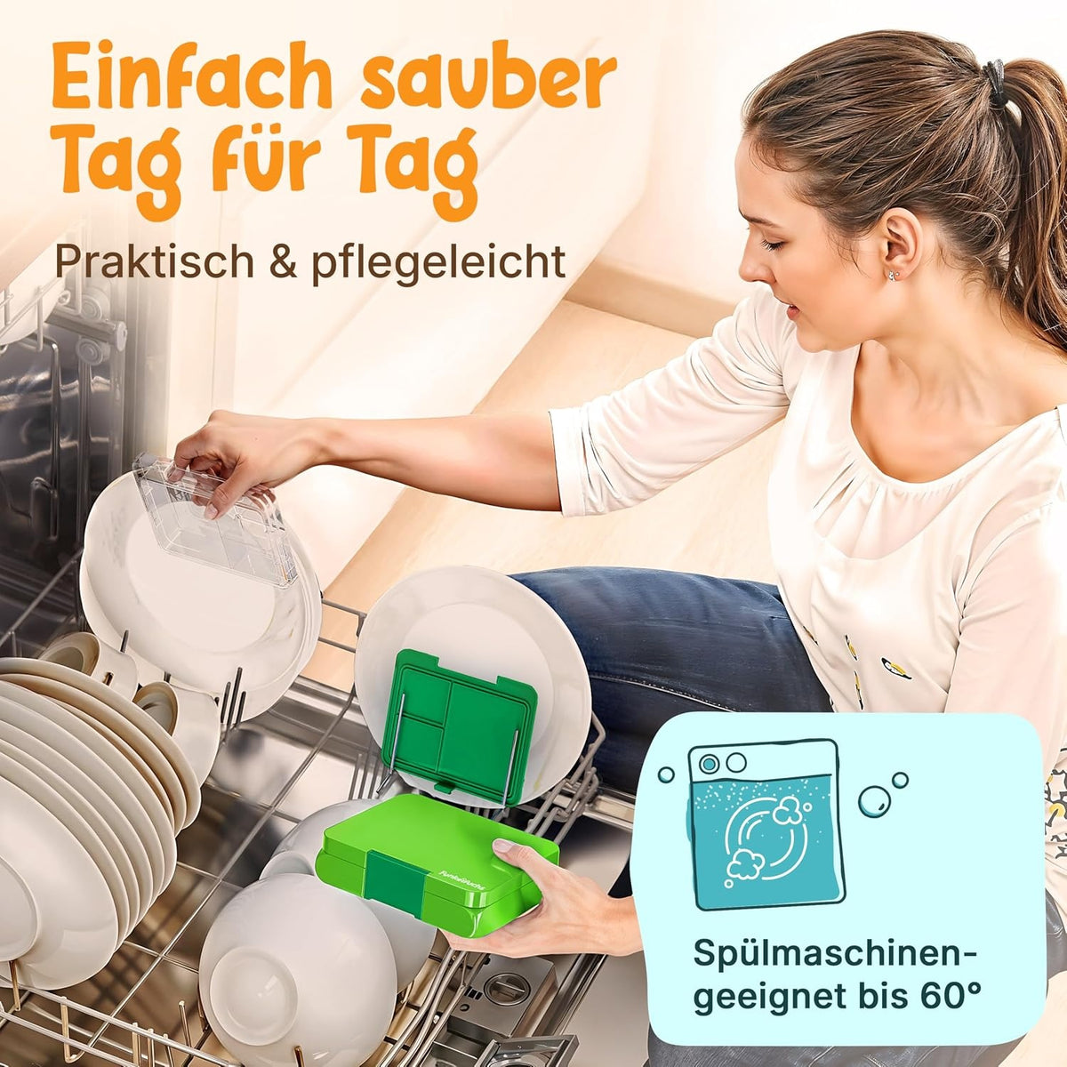 Funkelfuchs Sternchen Lunchbox - 500 ml - 3 Vakken - Groen