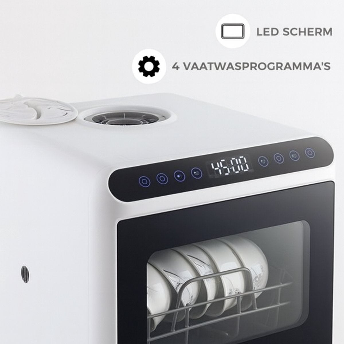Livista Mini Vaatwasser - 4 Couverts - 46 x 41 x 46 cm - Digitaal Display