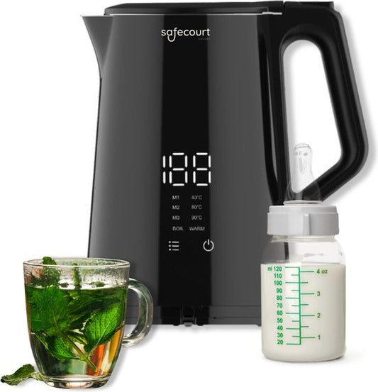 Safecourt Kitchen smart waterkoker - Warmhoudfunctie - 5 temperatuurinstellingen - 1,7 L - Zwart