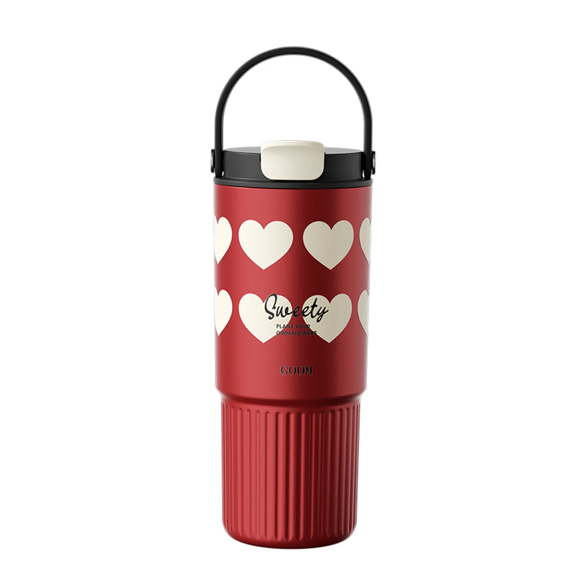 GOOM Worth-serie Drinkbeker - 780 ml - Rood - RVS - Met Theescheider en Draaggreep