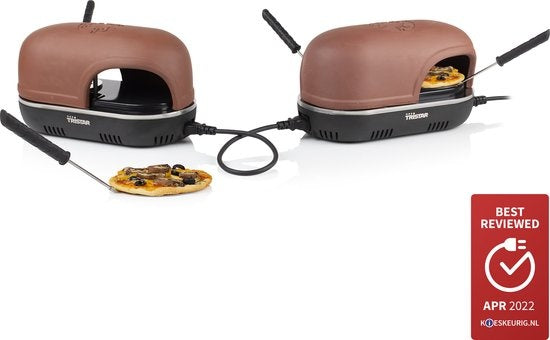 Tristar Pizza Festa Gourmet Connect PZ-9162 - Pizzaoven en Pizzamaker - Gourmetstel voor pizza's - Uitbreidbaar en koppelbaar voor maximaal 8 personen - Set 4 Personen