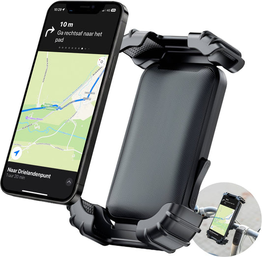Nuvance Telefoonhouder Fiets - 360° Draaibaar - Voor 4,7-6,8 inch - Zwart