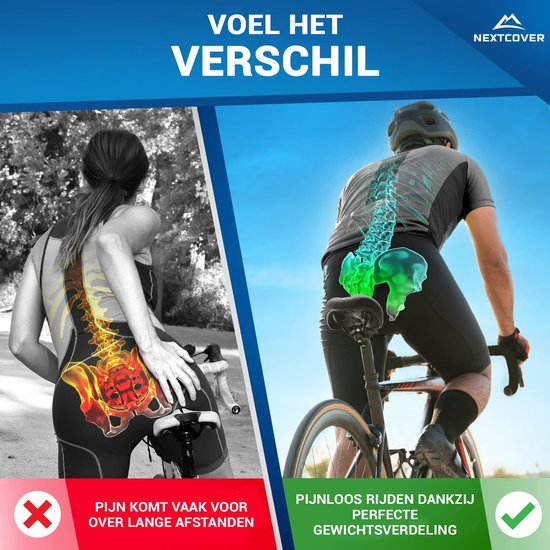 NEXTCOVER® Fietszadel MountainBike met Memory Foam 3.0 - Het origineel - Ergonomisch Fietszadel Dames of Fietszadel Heren met Memory Foam 3.0 voor maximaal Rijcomfort - Fiets Zadel comfortabel zacht
