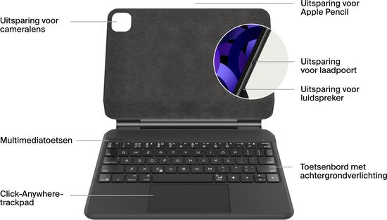 Belkin Pro Hoes met Toetsenbord en Magnetische Standaard voor iPad Pro 11” (4e generatie) - QWERTY