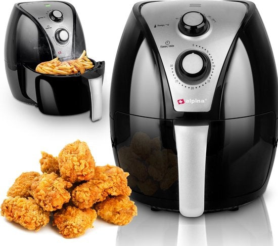 Alpina Airfryer XL - 3.2L - 80 tot 200°C - 1500W - Zwart