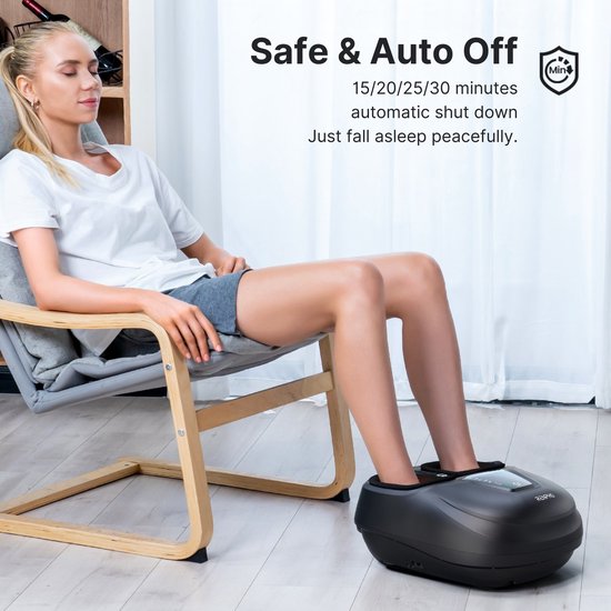 RENPHO Shiatsu Voetmassager FM058R - Compact design - Warmtefunctie - Instelbare intensiteit - met Afstandsbediening - Zwart