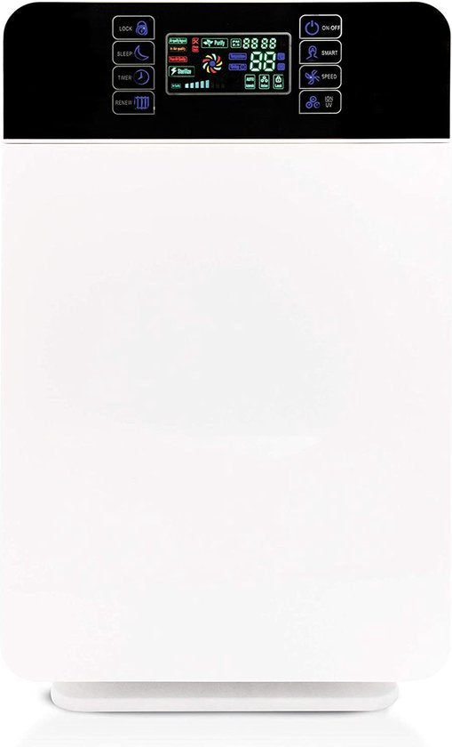 Livington AirPurifier - Luchtreiniger 30 m² Wit - 6-delig filtersysteem - HEPA-filter, actief koolfilter, UV-filter, ionisator