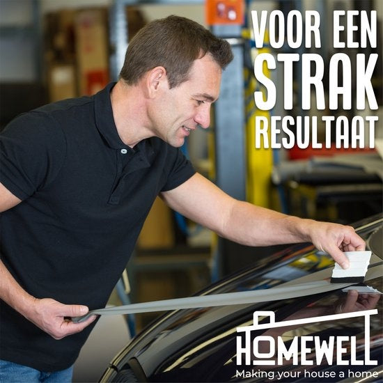 Homewell® Rakel met vilt en folie mes - Rubberen Squeegee (Toolset voor raamfolie, carwrap, plakfolie, keuken wrappen) 10x7,5cm