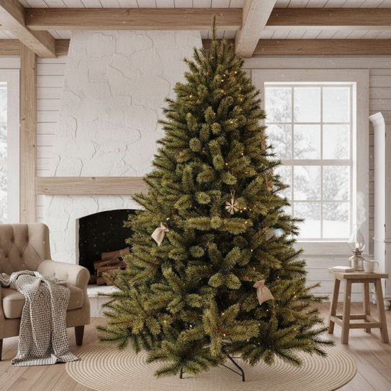 Triumph Tree Forest Frosted Kerstboom H155 cm - Kerstversiering voor Binnen met Frosted Naalden - Kunstboom Rond met Insteekconstructie en Kliksysteem - Ø119 cm - Groen