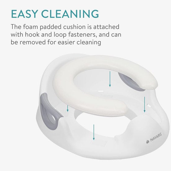 Universele toiletbril voor kinderen - Kindertoiletbril - WC verkleiner - Draagbare toiletbril met handvatten - Antislip - Wit