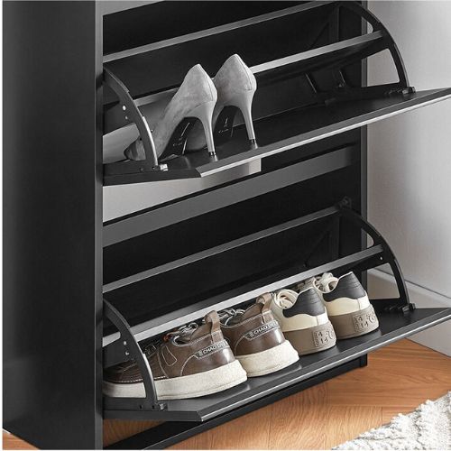 SoBuy Schoenenkast - 3 Kleppen - 61 x 26 x 120 cm - Zwart