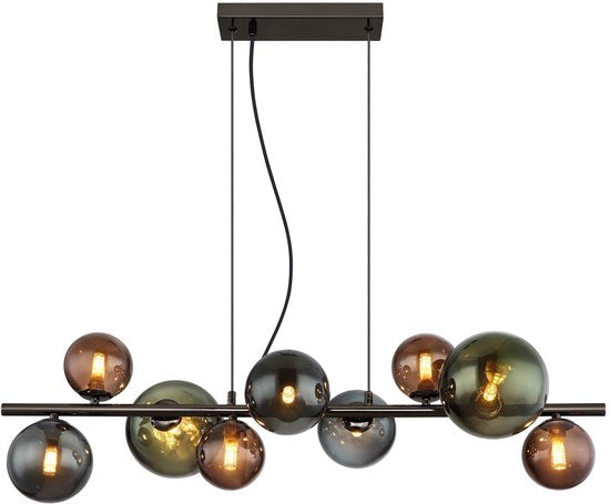 Globo - hanglamp - RIHA - multicolor - glas - grote eettafellamp - G9 - 56142-9H