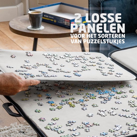 BREND BR-2246 Puzzelmap tot 1000 Stukjes - Met Handvat en Ritssluiting - Antislip - Ideaal voor Thuis, Reizen en Vakantie - Zwart