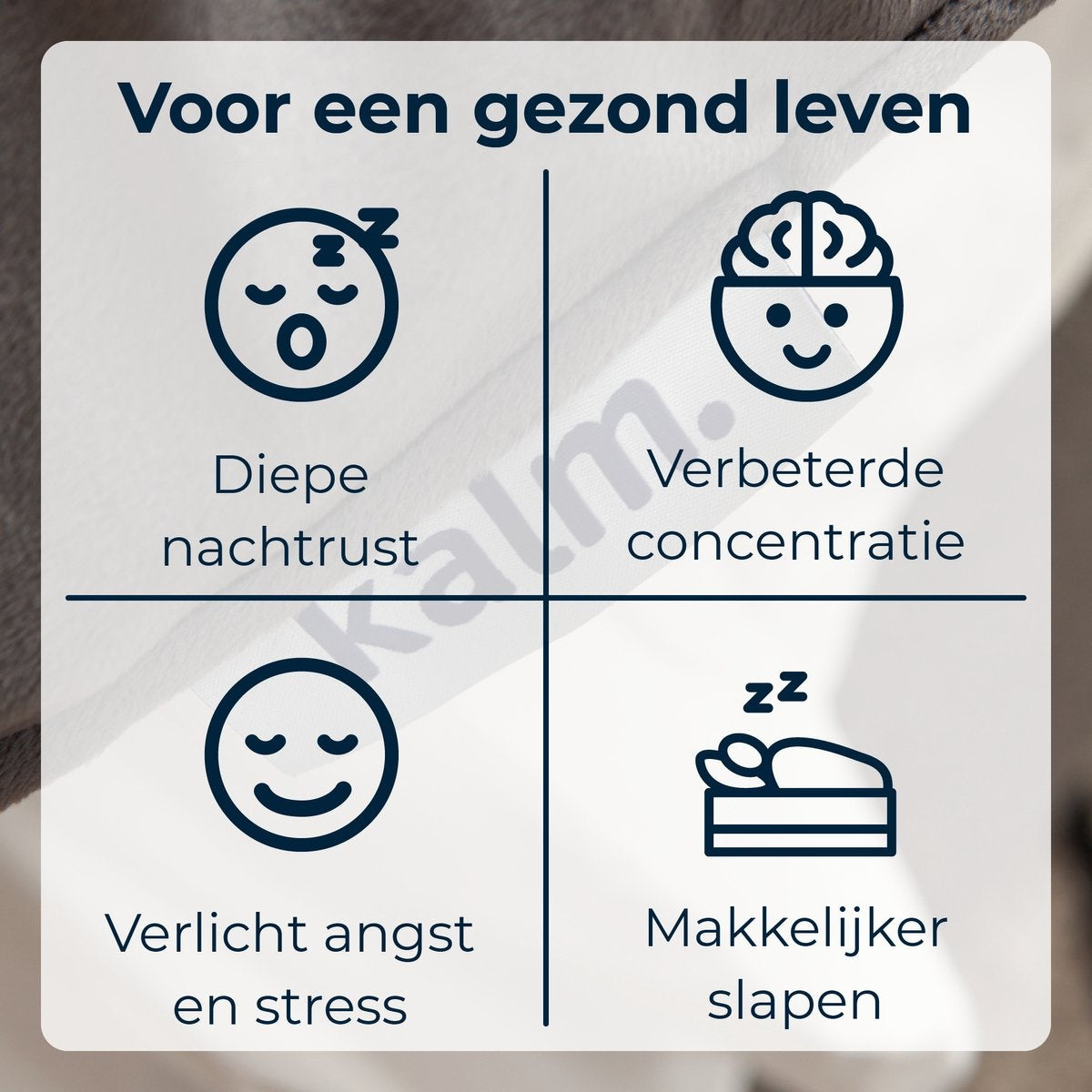 Kalm Verzwaringsdeken 6 KG - Weighted blanket - Verzwaarde Deken - Anti Stress