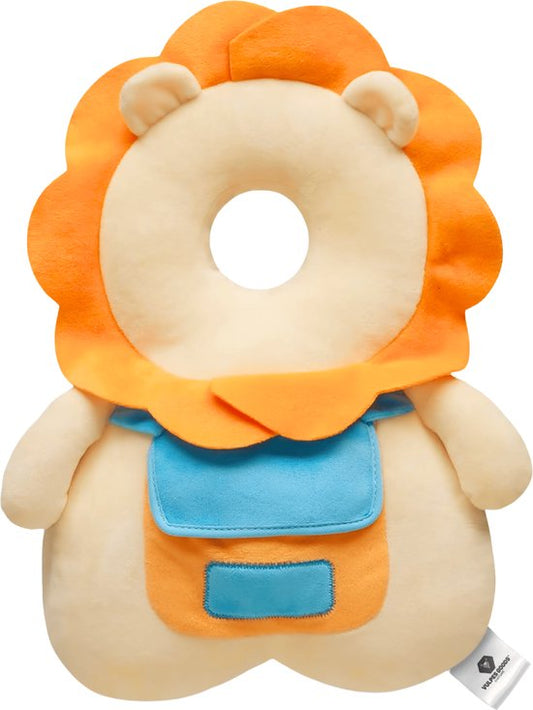 Vulpes Goods® BabyCare - Baby Hoofdbeschermer - Baby Valkussen - Baby Veiligheidskussen - Valrugzak - 3D Ademend - Veilig leren lopen - Leeuw