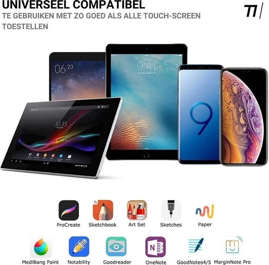 Active Stylus Pen – Universeel voor Tablets & Smartphones – Oplaadbaar via USB – Zwar