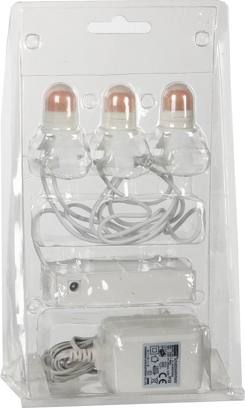 LuVille Kerstdorp Miniatuur Gloeilampenketting - 3 lampjes - L15 cm