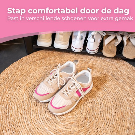 Nuvance Inlegzolen - 2.5cm Hakverhoger - Hielbeschermers - 2 Stuks - Maat 36-40 - Heren & Dames - Hielzooltjes - Roze