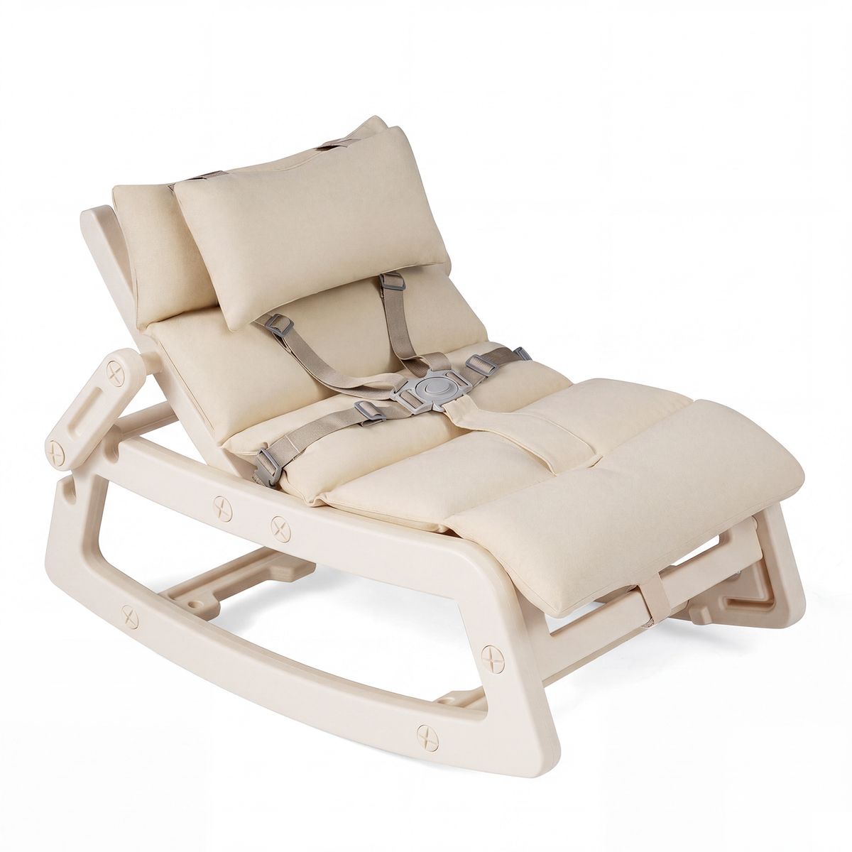 Coast 2-in-1 schommelstoel voor kinderen - verstelbare rugleuning - wasbaar zitkussen - beige