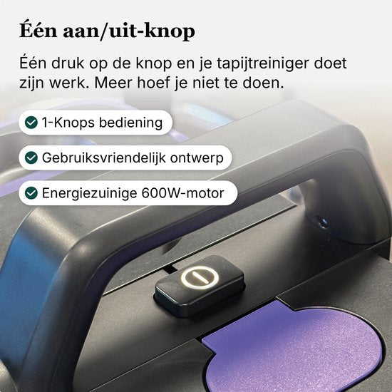 Motionflow Tapijtreiniger Go! - Krachtige 16 kPa Vlekkenreiniger en Zetelreiniger - Reinigingsmachine voor bank, vloer, auto en tapijt - Carpet Cleaner