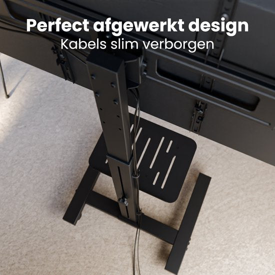 Auronic TV Standaard Verrijdbaar voor 32 tot 75" TV's - TV Voet op Wielen - Universeel - In Hoogte Verstelbaar - Draaibaar - Kantelbaar - Voor 55", 65" en Meer - Zwart