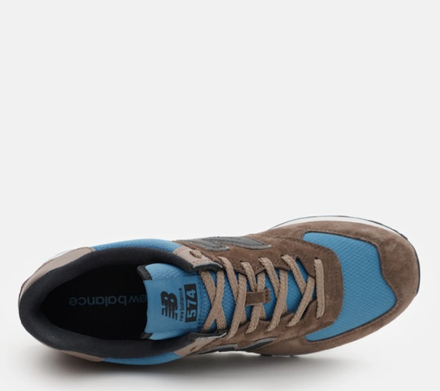 New Balance 574 Sneakers - Marineblauw/Wit - Suède en Mesh - Maat 40