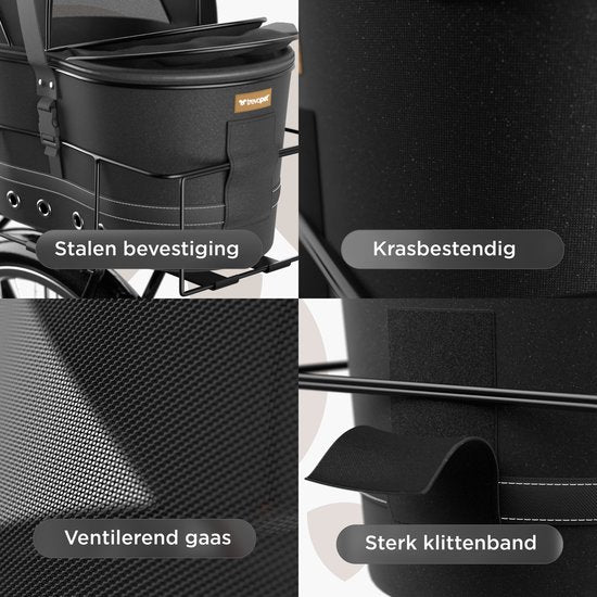 Trevopet® Hondenfietsmand Achterop - 2-in-1 Fietsmand Hond & Draagtas - Geschikt voor Elektrische Fiets - Tot 12 kg - Stevig Oxford Materiaal