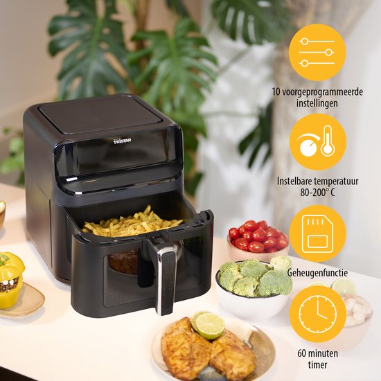 Tristar FR-9037 - Airfryer XXL - 6,2L - Met kijkvenster - 10 Bakprogramma's - PFAS-vrij