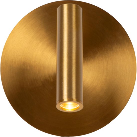 Lucide JOLIJN - Oplaadbare Bedlamp / Wandlamp - Accu/Batterij - Ø 10,2 cm - LED - 1x2W 3000K - Magnetisch - Mat Goud / Messing
