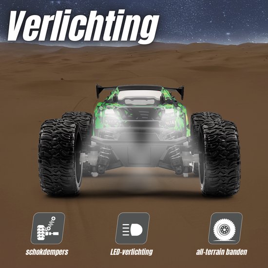 Vertrex Outlander RC Bestuurbare Auto - Afstandsbestuurbare Race Speelgoed - Volwassenen & Jongens - voor Buiten - Radiografisch Afstandbestuurbaar - Groen