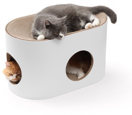 Jake and Jacky Krabkarton voor Katten - Kattenhuis Karton - Krabpaal Karton - Krabmand - Krabplank - Krabmeubel - Kartonnen Krabmat - Kattenmand - Kattenbed - 60x34x34cm