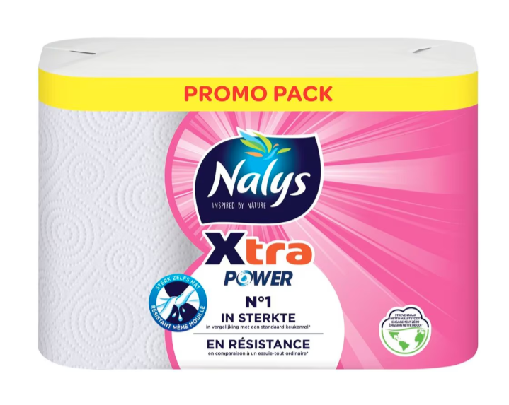 Nalys Xtra Power Keukenpapier Wit – 6 Rollen – 3 Lagen – Extra Sterk & Absorberend