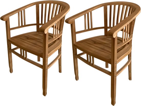 AXI Talia Teak Tuinstoelen – Houten tuinstoelen – Set van 2 stuks – 100% Teak – 180 kg draagkracht – Tuin, terras of balkon