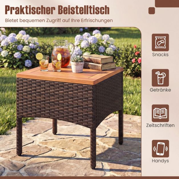 Coast 3-delige Rotan Tuinset – Stoelen 60,5 x 60 x 73 cm – Bruin