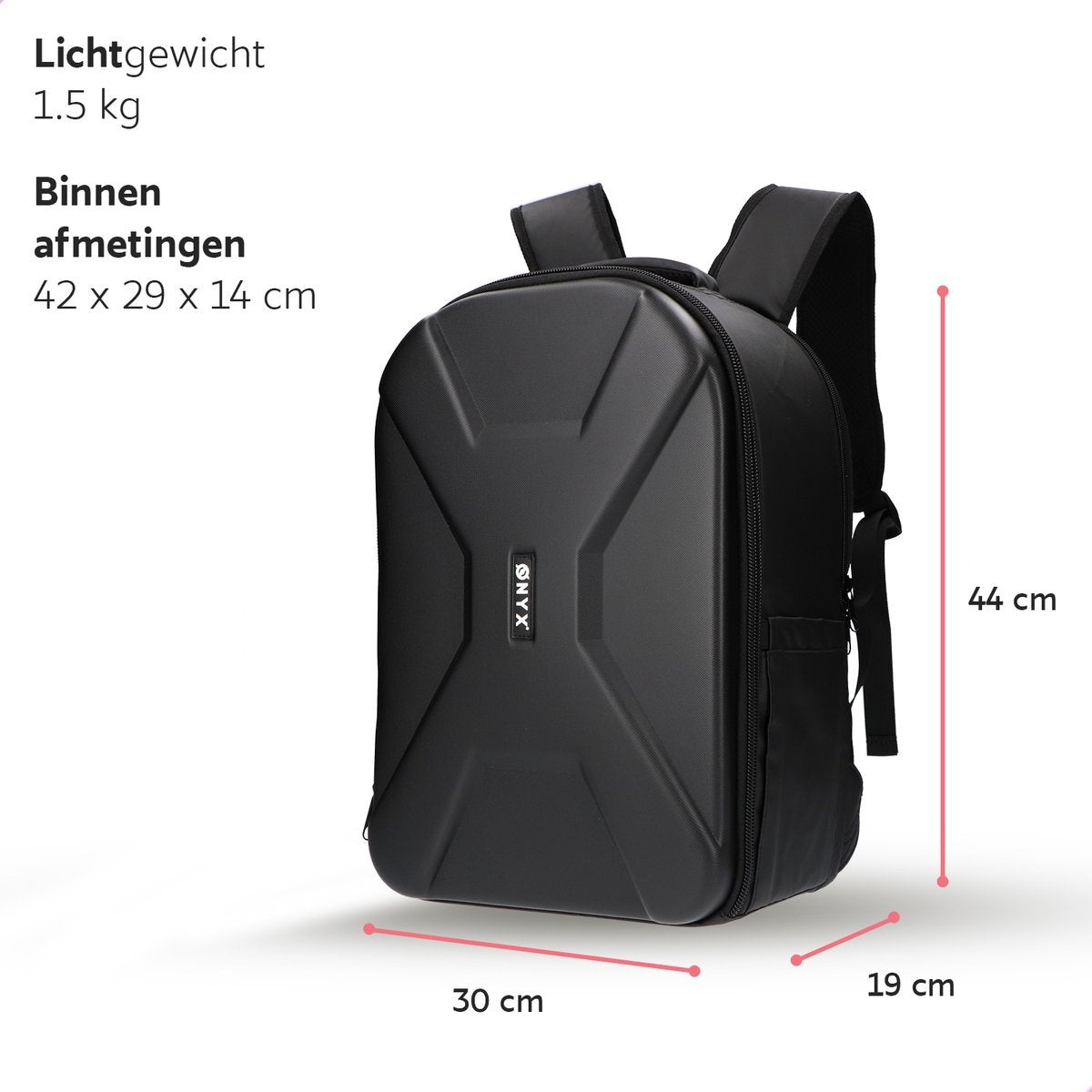 ONYX Cameratas met laptopvak - Spiegelreflexcamera rugzak - Spatwaterbestendig - Drones - Hardcase reistas