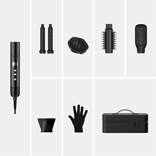 MAE® Airstyler PRO II + Diffuser - krultang 6 in 1 Multistyler Föhn - Haarstyler - Krulborstel en Stijlborstel