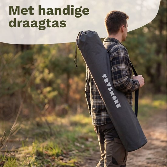 TRVLMORE Campingstoelen Luxe - Opvouwbaar - 2-Pack - 150KG Draagvermogen - Incl. Draagtas - Klapstoel - Kampeerstoel - Vouwstoel - Grijs
