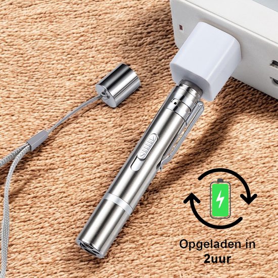 Tech Essentials 7-In1 Laserpen - Rood - Oplaadbaar - Patronen - UV Licht - Laslampje - Laser Kat - Hond - Kattenspeelgoed - Hondenspeelgoed - Puppy - Poes - 2-Pack