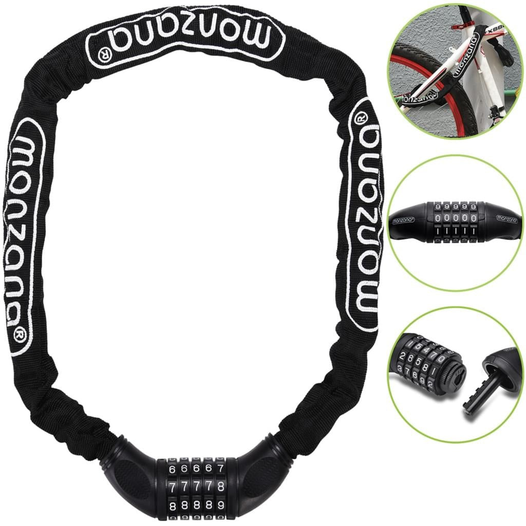 Monzana Fietsslot 90cm - met Numerieke Code en Sterke Ketting
