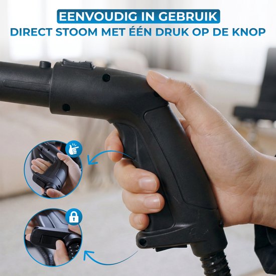 Powell Stoomreiniger - Tapijtreiniger - Handstoomreiniger - Vlekkenreiniger - Stoomapparaat - Reinigingsmachine - Inclusief accesoires - Voor vloer, bank, badkamer, tapijt en ramen - Zwart