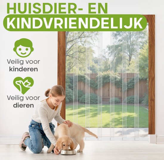 O'DADDY® Vliegengordijn Lamellenhor - 184x260 cm - Deurgordijn - Hordeur - Aanpasbaar Ontwerp - Glasvezel - Deurhor Wit