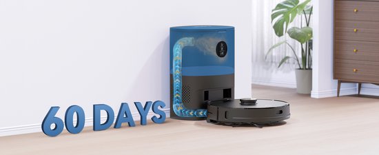 Imou RV1 Pro Max - Robotstofzuiger Met Laadstation En Dweilfunctie - Razendsnelle Inkaartbrenging Door LIDAR sensor - Opslag Plattegrond Van 3 Verdiepingen - Automatische Lediging - 6000 Pa zuigkracht - 180 Minuten Aaneengesloten Reinigen