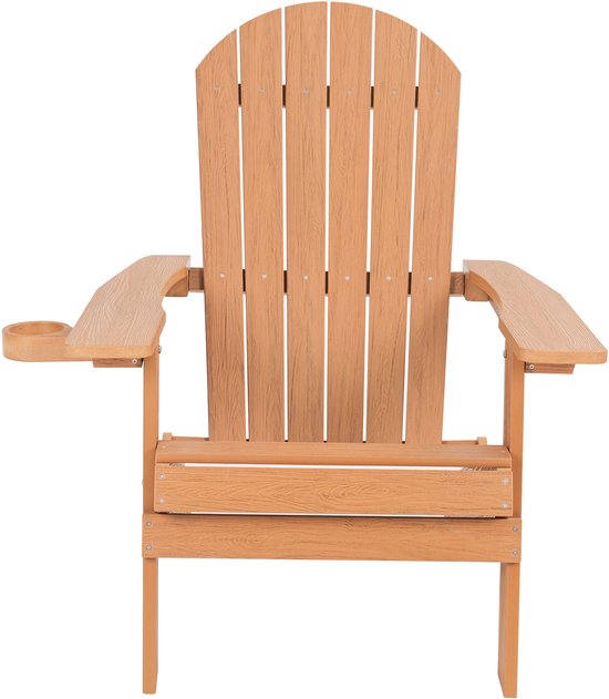 AXI Claire Adirondack Stoel Bruin – Kunststof loungestoel met armleuningen – Opklapbaar - Hoge rugleuning - Tuinstoel - 84,5 x 77 x 95,5 cm - Duurzaam & weerbestendig